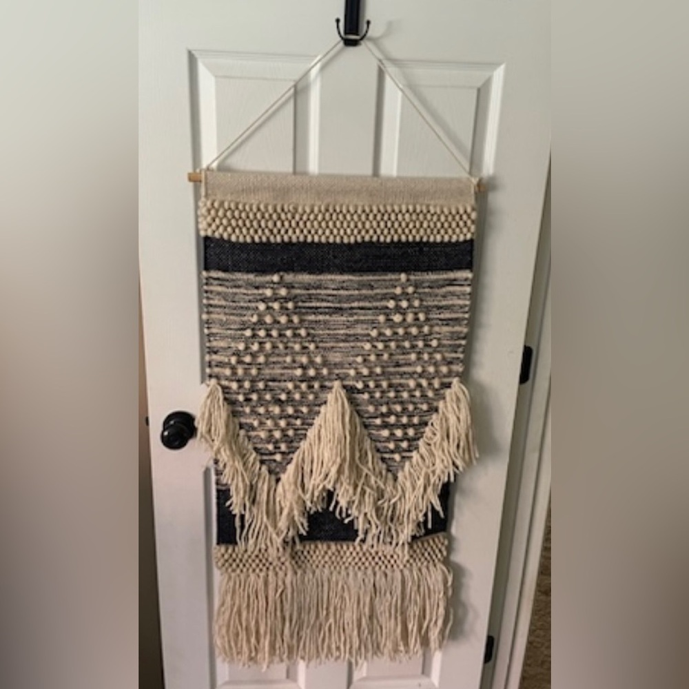 macramé wall hanging Tapestry Navy / Cream Bohemian